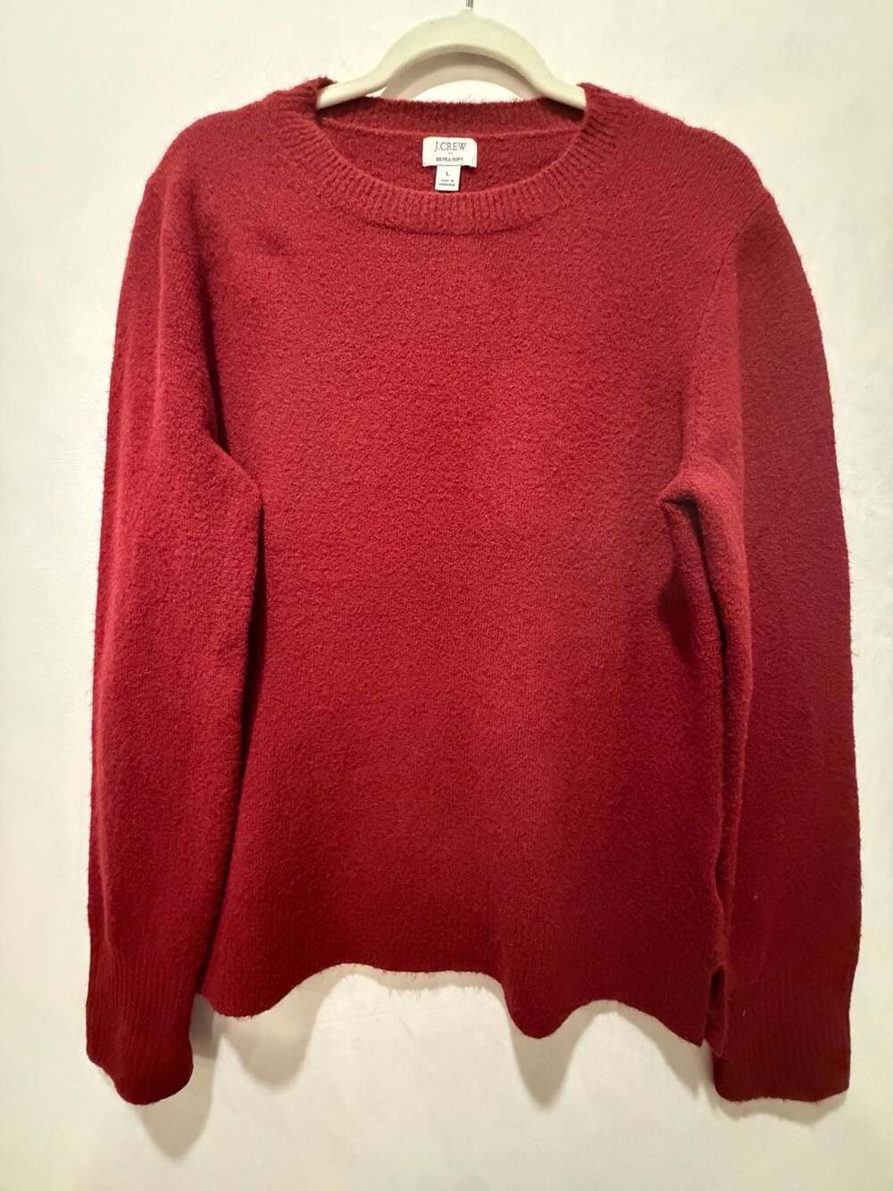 J. Crew Extra-Soft Crewneck Sweater Burgundy Red Size Large